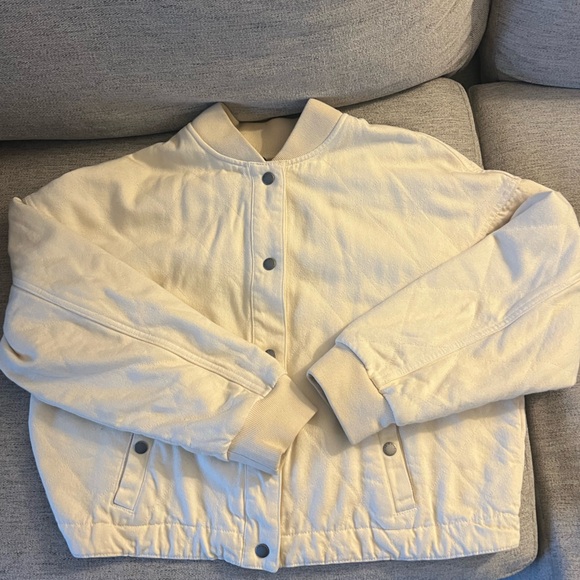 NWT Rag & bone quilted denim bomber jacket - beige - Picture 4 of 5